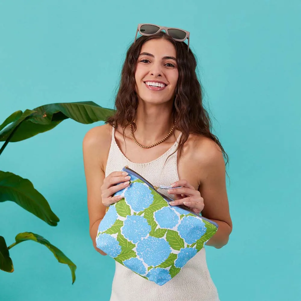Blue Hydrangea Large Essential Canvas Pouch
