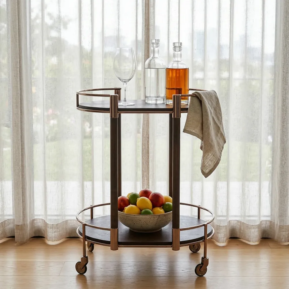 GUNNARWAY BRONZE BAR CART 30 (IN)
