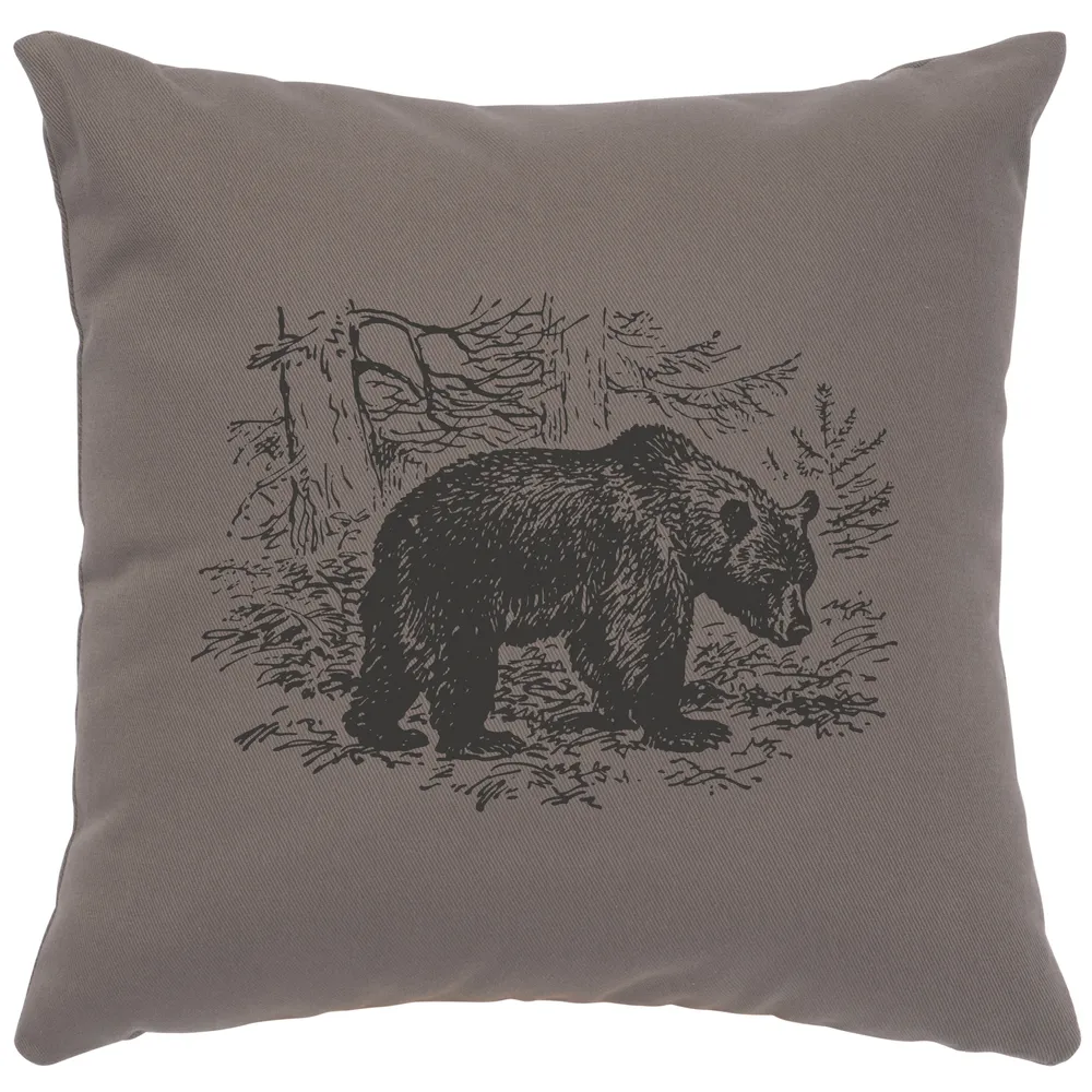 Image Pillow - Bear Scene - Cotton Chrome