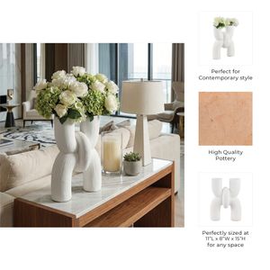 STONEHAM WHITE VASE 15 (IN) 10