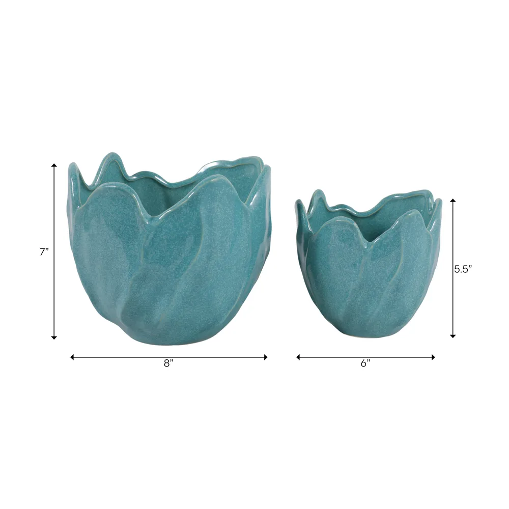DRYDENRUN SET OF 2 BLUE PLANTER 7 (IN)