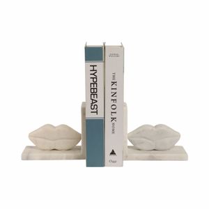 SUTTONTON SET OF 2 WHITE BOOKENDS 5 (IN) 3