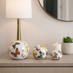 SYLVANWAY SET OF 3 WHITE ORBS 6 (IN) 11