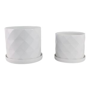 HEWITTROSE SET OF 2 WHITE PLANTER 11 (IN) 3