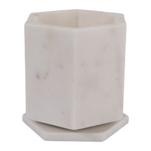 7" MARBLE SWIVEL PENCIL CUP, WHITE 4