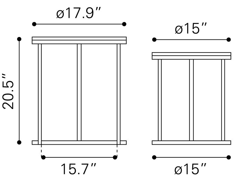 Bari Nesting Table Set Natural 10