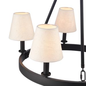 Rydell 24.5'' Wide 5-Light Chandelier - Matte Black and Parchment 4