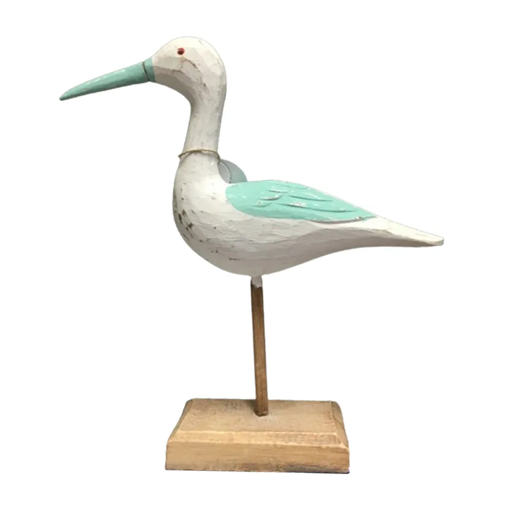 12" WHITE/GREEN WASHED SEA BIRD
