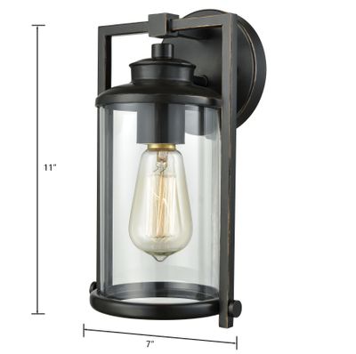 Frampton 11″ High 1-Light Outdoor Sconce - Aged Bronze