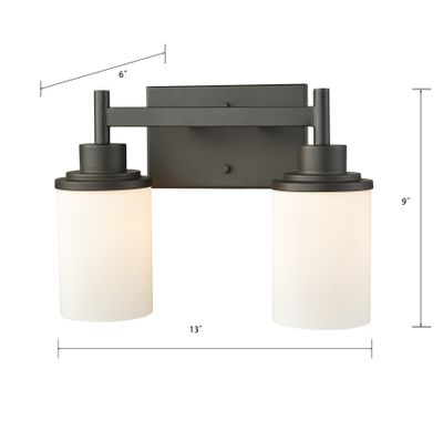 Belmar 13″ Wide 2-Light Vanity Light - Oil Rubbed Bronze