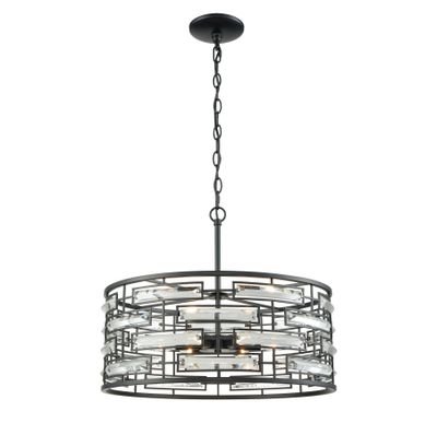 Lineo 20″ Wide 6-Light Chandelier - Matte Black