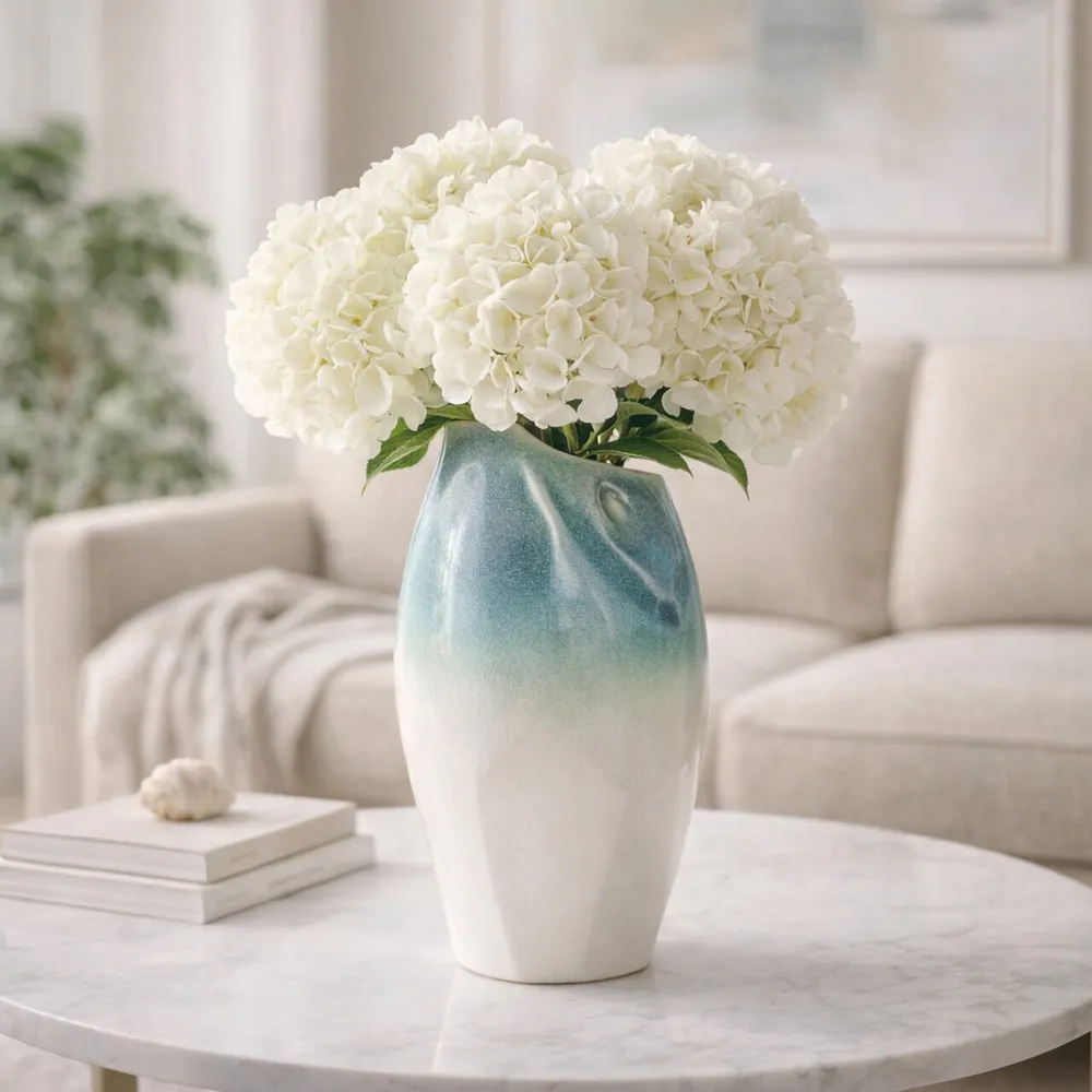 ALDERVALE WHITE VASE 14 (IN)