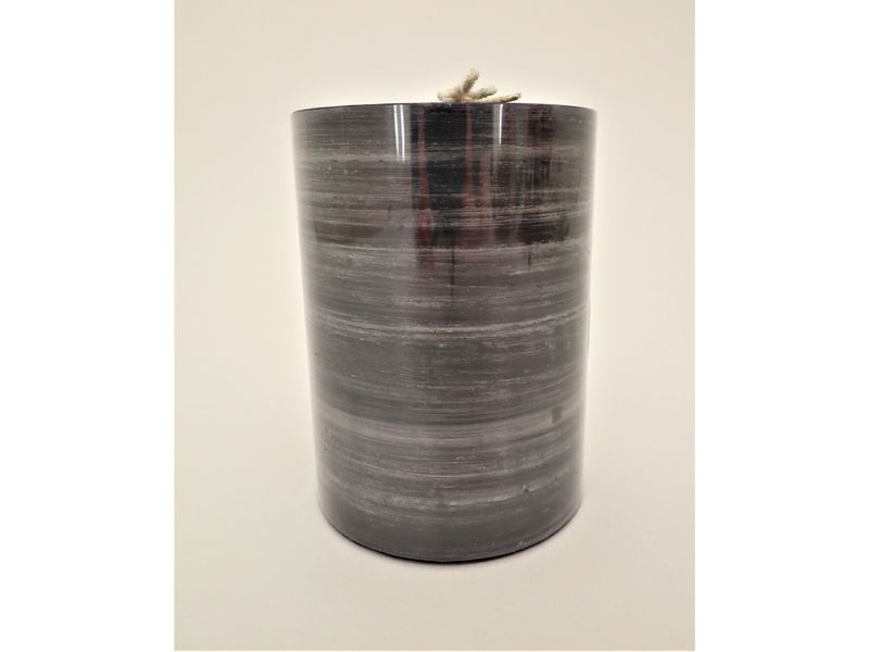 4" Black Brush Pillar Candle 3