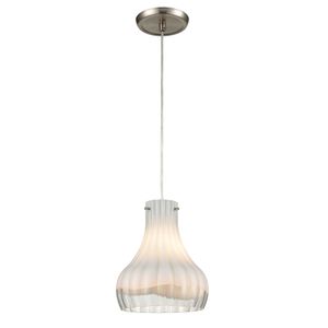 Coastal Scallop 8'' Wide 1-Light Mini Pendant - Satin Nickel 1