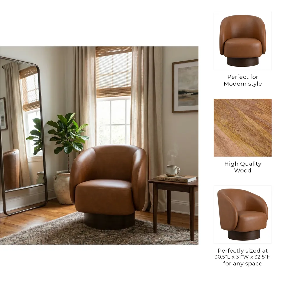LEOWICK BROWN CHAIR 33 (IN)
