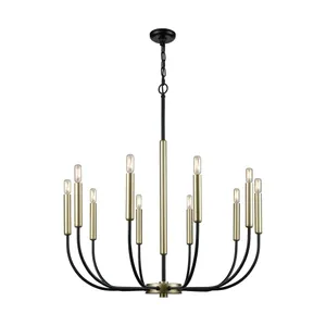 Transatlantique 34″ Wide 10-Light Chandelier - Black 4