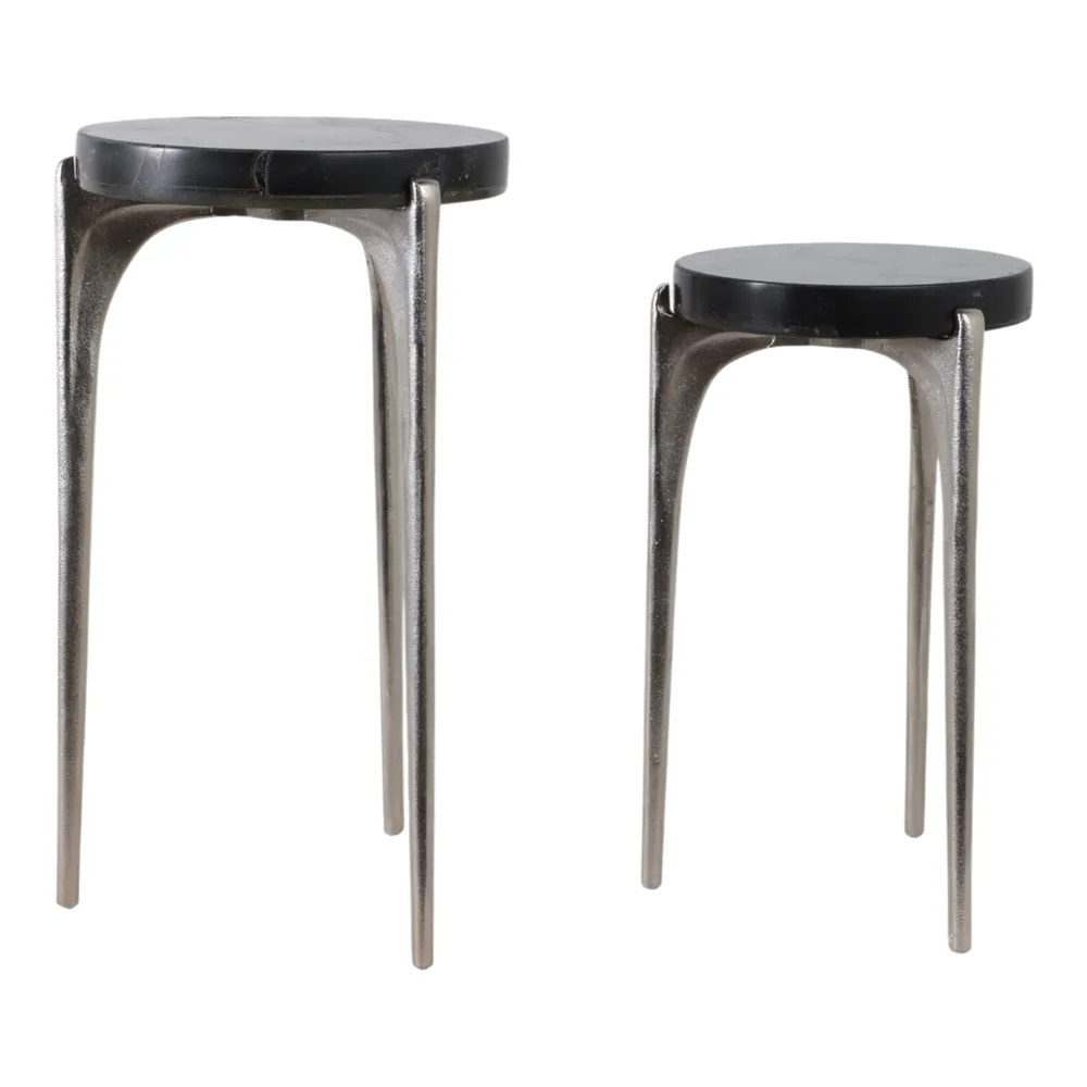 HAXTONSHAW SET OF 2 SILVER TABLE 24 (IN)