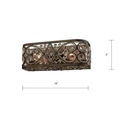 Amherst 14'' Wide 2-Light Vanity Light - Antique Bronze