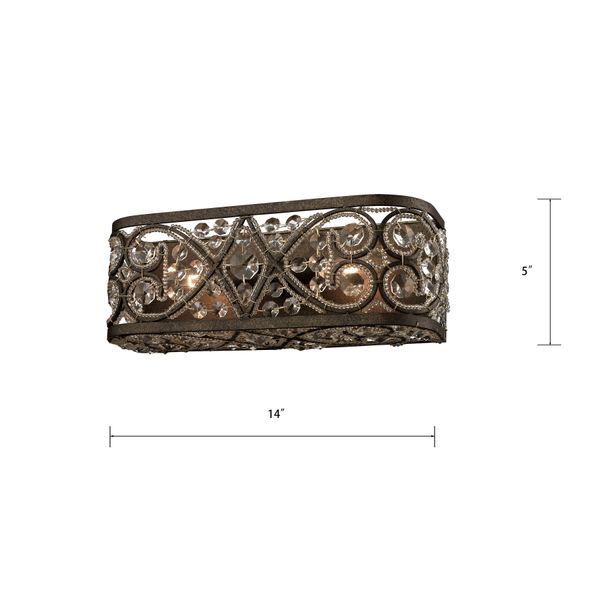 Amherst 14'' Wide 2-Light Vanity Light - Antique Bronze