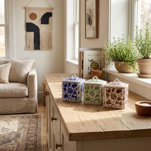 HENDONRUN SET OF 3 WHITE JARS 6 (IN) 2