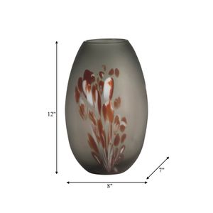 CARVERFIELD GRAY GLASS VASE 12 (IN) 9
