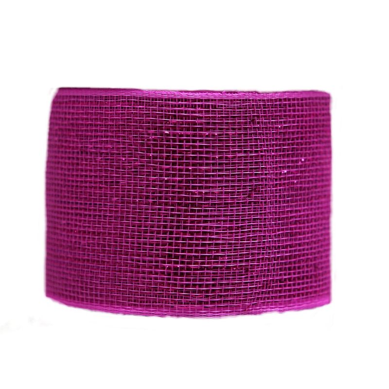 4" x 25yds Metallic Mesh, Hot Pink