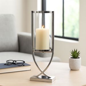 OLIVERHAVEN SILVER CANDLE HOLDER 23 (IN) 11