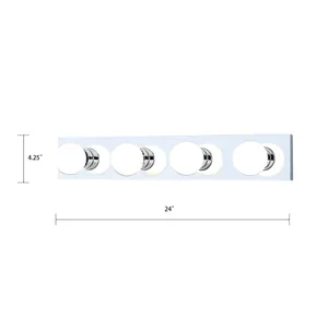 Vanity Strips 24'' Wide 4-Light Vanity Light - Chrome 2