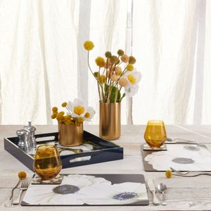Anemone Poppy Square Lacquer Serving Tray 6