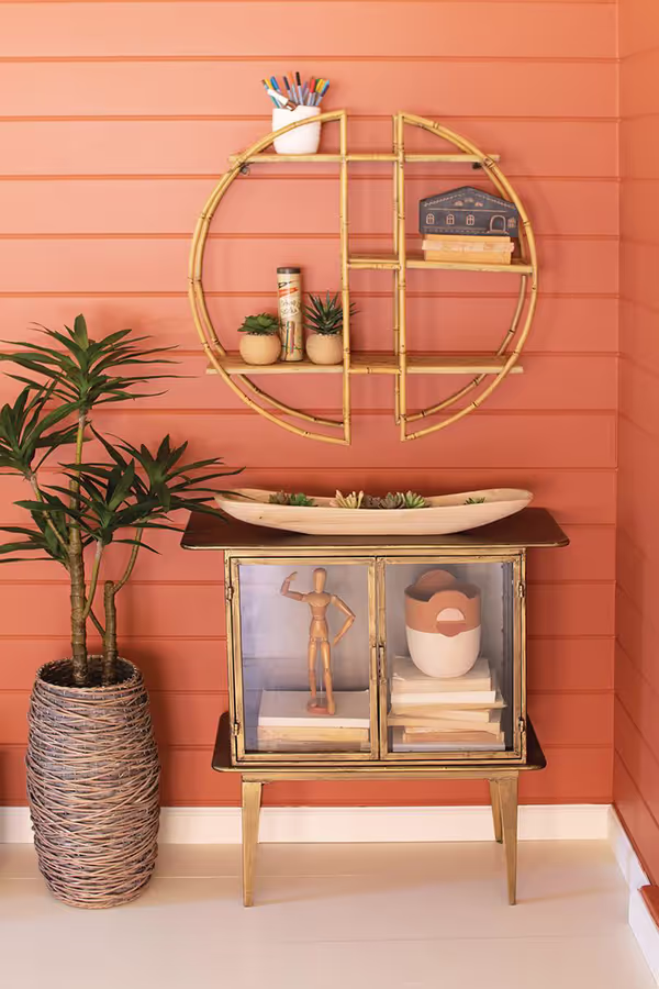 Antique Brass and Glass Two-Door Cabinet
