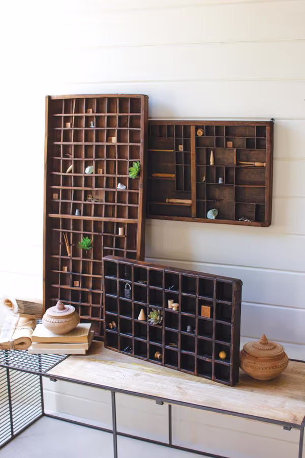 Antique Wooden Printer's Tray