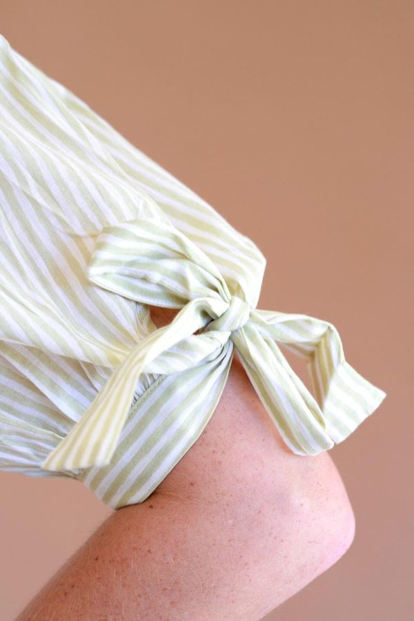 Striped Off-Shoulder Smocked Waist Dress