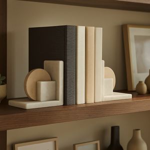 CASEYLAND SET OF 2 WHITE BOOKENDS 6 (IN) 10