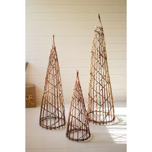 Set of 3 Nesting Twig Christmas Trees 2