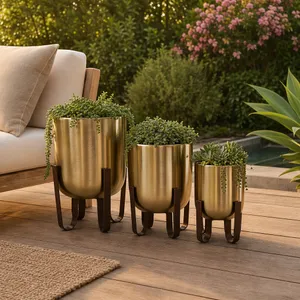 TRENTONDALE SET OF 3 GOLD PLANTER 15 (IN) 2