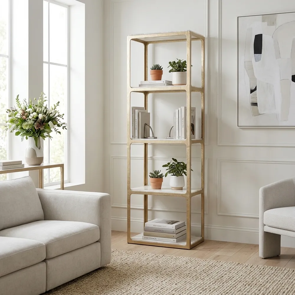 HATTONWAY WHITE ETAGERE 82 (IN)