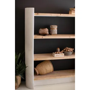 Textured Shelving Unit with Four Wooden Shelves 4
