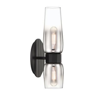 Flame 14'' High 2-Light Sconce - Matte Black 1