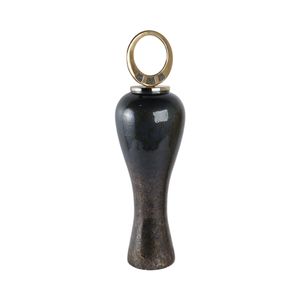THORNTON BLACK GLASS VASE 34 (IN) 3