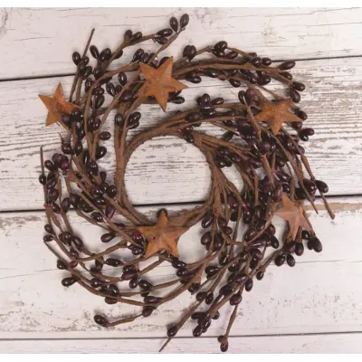 Burgundy Vintage Tin Star Berry 2.25in C-Ring