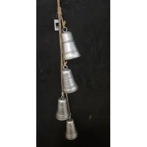 Silver Timeworn Tinkle Bells Bunch 30in 3