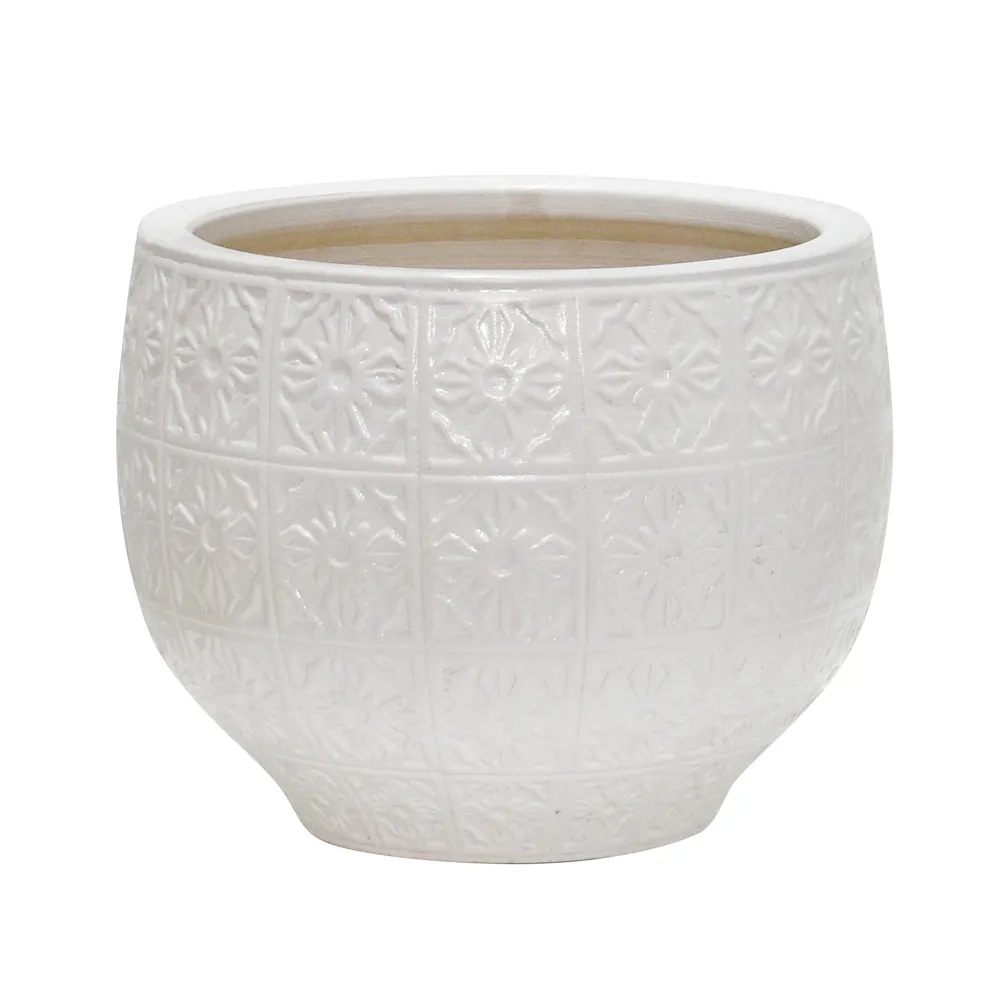 GUNNBROOK SET OF 3 WHITE PLANTER 11 (IN)