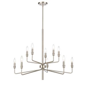 Saginaw 34'' Wide 10-Light Chandelier - Satin Nickel 1