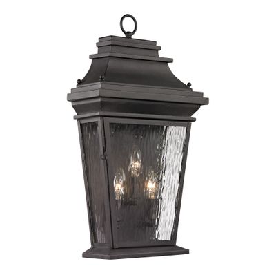 Forged Provincial 22″ High 3-Light Outdoor Sconce - Charcoal