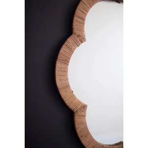 Cane Wrapped Flower Shaped Framed Mirror 2