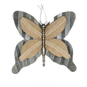 METAL BUTTERFLY WALL SCULPTURE, GRAY 1
