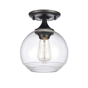 Angie 8'' Wide 1-Light Semi Flush Mount - Matte Black 2