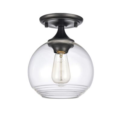 Angie 8″ Wide 1-Light Semi Flush Mount - Matte Black