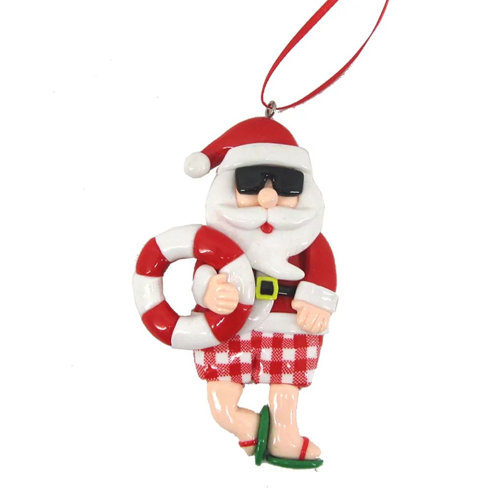 4" SANTA SWIMMING ORNAMENT