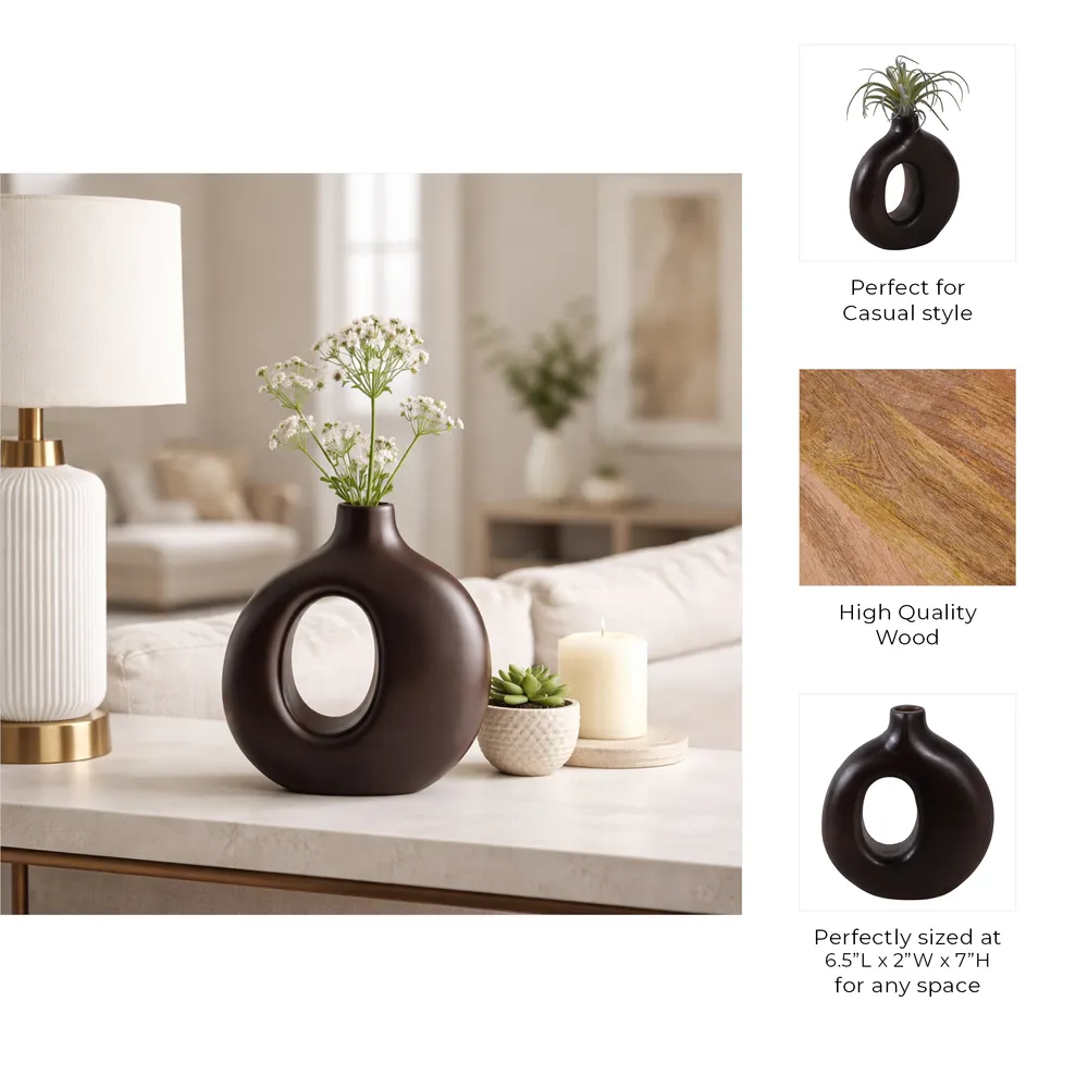 GRIFFINMOOR BROWN VASE 7 (IN)